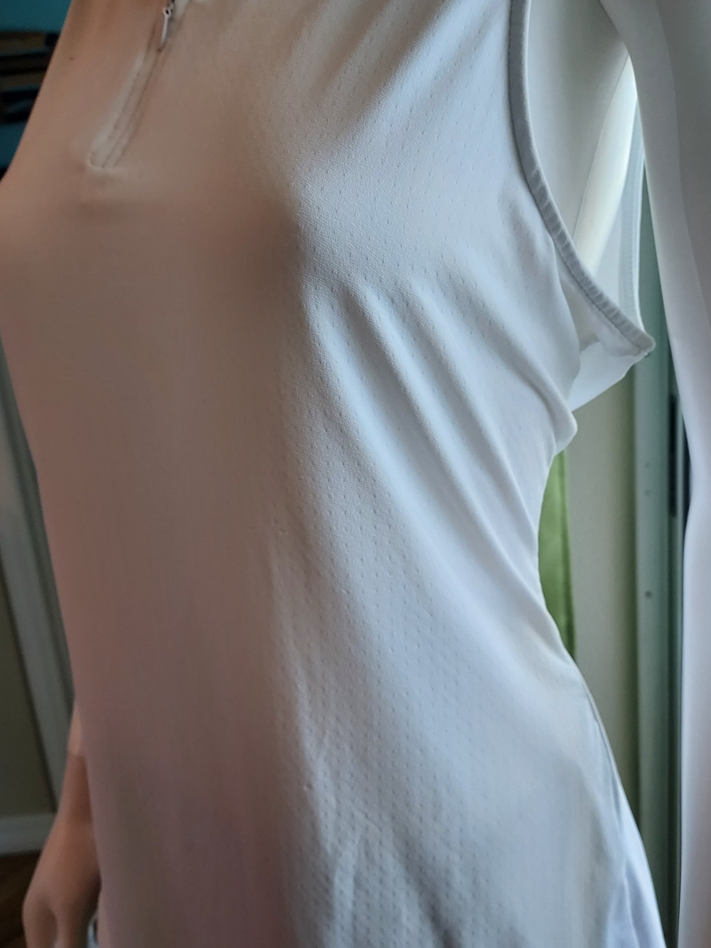 Women’s White Sleeveless Zip Jersey Polo Tank Top. Sz. XL - Picture 3 of 10